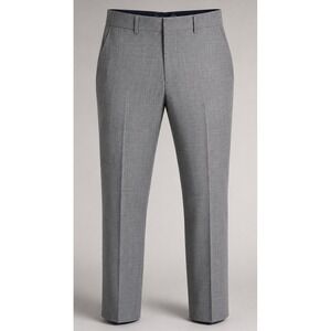 Bonobos Mens Dress Pants 32x30 Slim Italian Wool Gray Flat Front Trousers